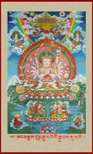 传藏法师手绘--准提佛母1993年,于金顶毗卢派遗法祖庭--宝阁寺上果下