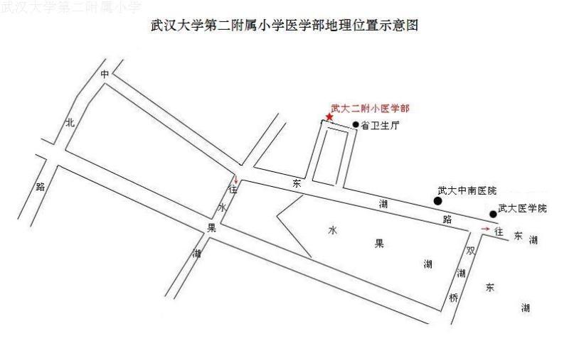 武大二附小医学部地理位置示意图