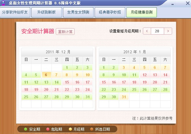 生理周期计算器 搜狗百科