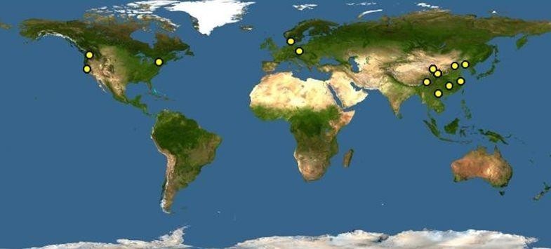 油松及变种分布图