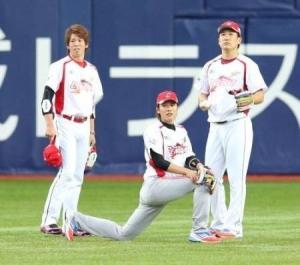 前田健太、坂本勇人、田中将大（左起）