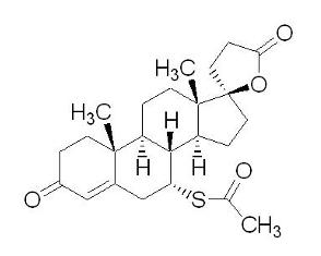 内酯(spironolactone)又名螺瑞酮,安体舒通,是一种低效利尿剂,其结构