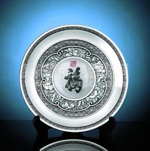 天下第一福玉石锡盘