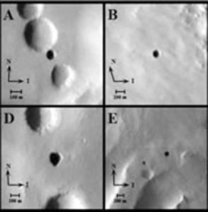 火星表面7个奇特洞穴