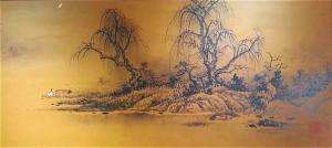 青年艺术家邓利颜色釉山水作品