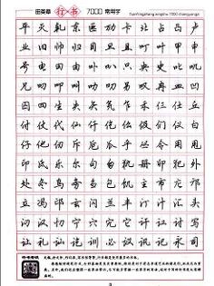 田英章行书7000常用字