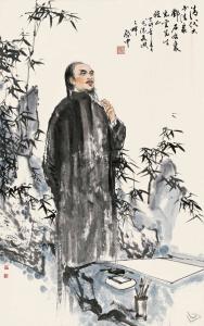伍启中绘《邓石如像》