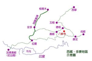 八蚌寺在西藏多康地区位置示意图