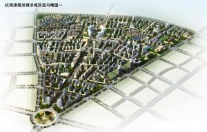 锡尼镇三平方公里旧城改造总体鸟瞰图