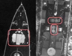 红框内为1155型的八组防空导弹垂发系统