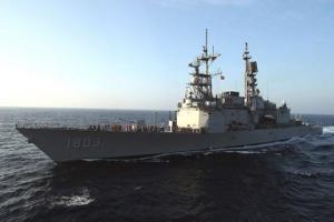 台湾海军基德级战舰海上巡航
