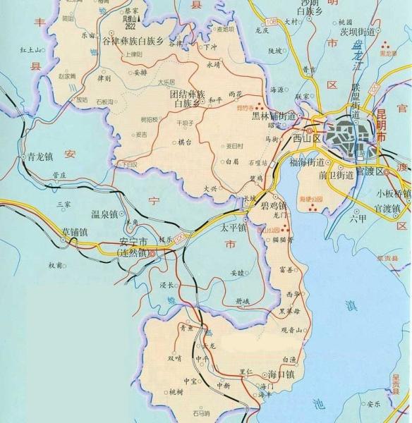 滇池流域主要河流图