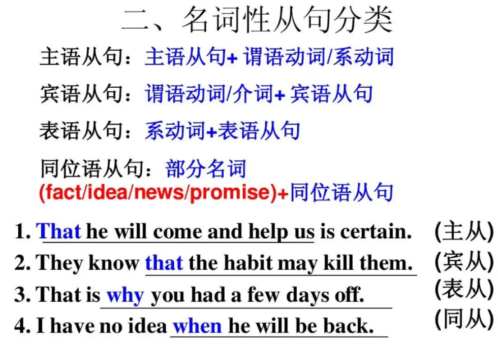 名词性从句
