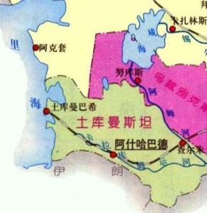 卡拉库姆沙漠图地图