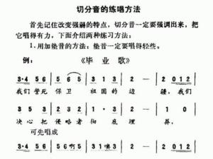 编辑2练习方法切分音是旋律在进行当中,由于音乐的需要,音符的强拍和
