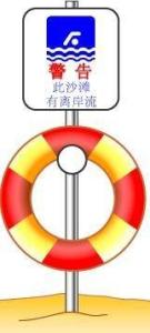 离岸流警示牌