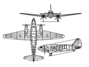 C-46运输机三视图