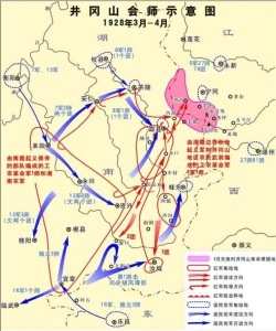 井冈山会师示意图