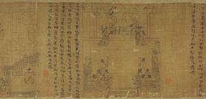 绢本水墨“孝经图”部分截图（二）