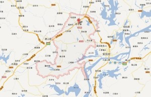 怀宁县辖区及周边市县示意图